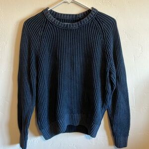 Blue cable knit sweater